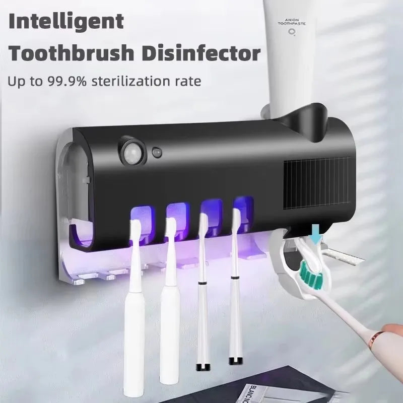 Smart Toothbrush Sanitizer & Automatic Toothpaste Dispenser