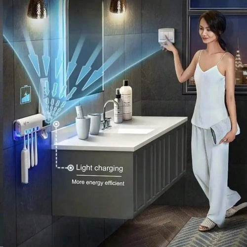 Smart Toothbrush Sanitizer & Automatic Toothpaste Dispenser