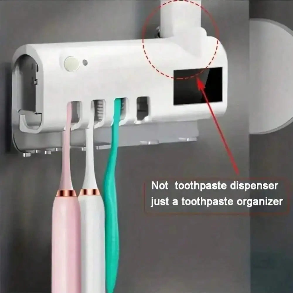 Smart Toothbrush Sanitizer & Automatic Toothpaste Dispenser