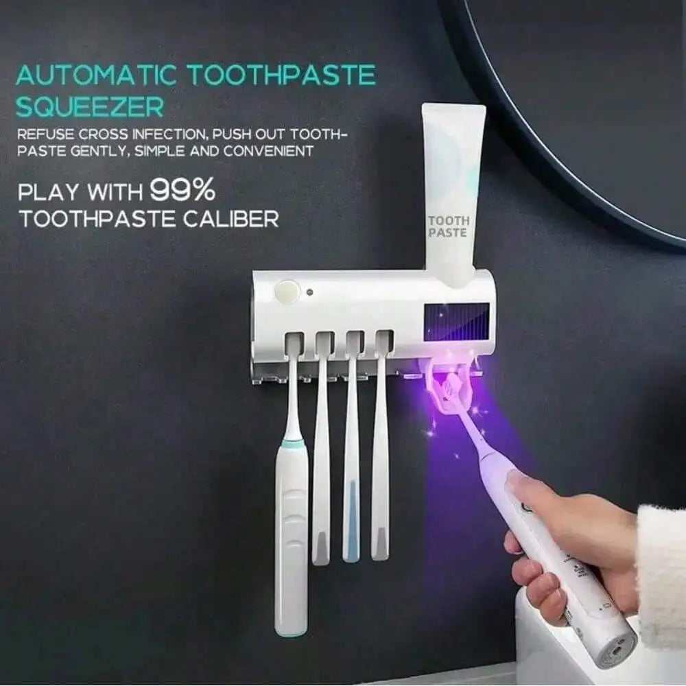 Smart Toothbrush Sanitizer & Automatic Toothpaste Dispenser